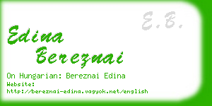 edina bereznai business card